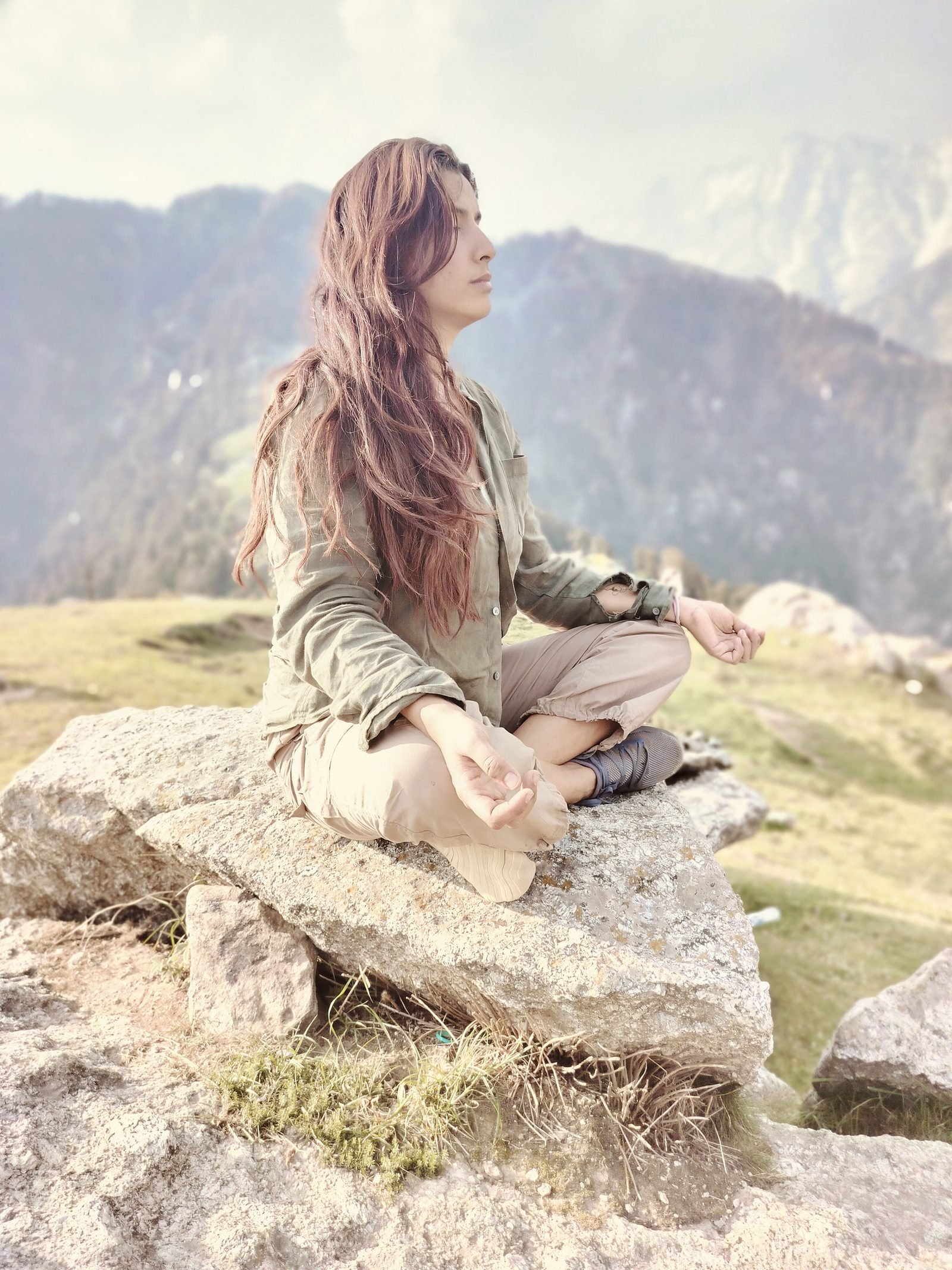 Varuna Shunglu meditating at La Waha, Goa